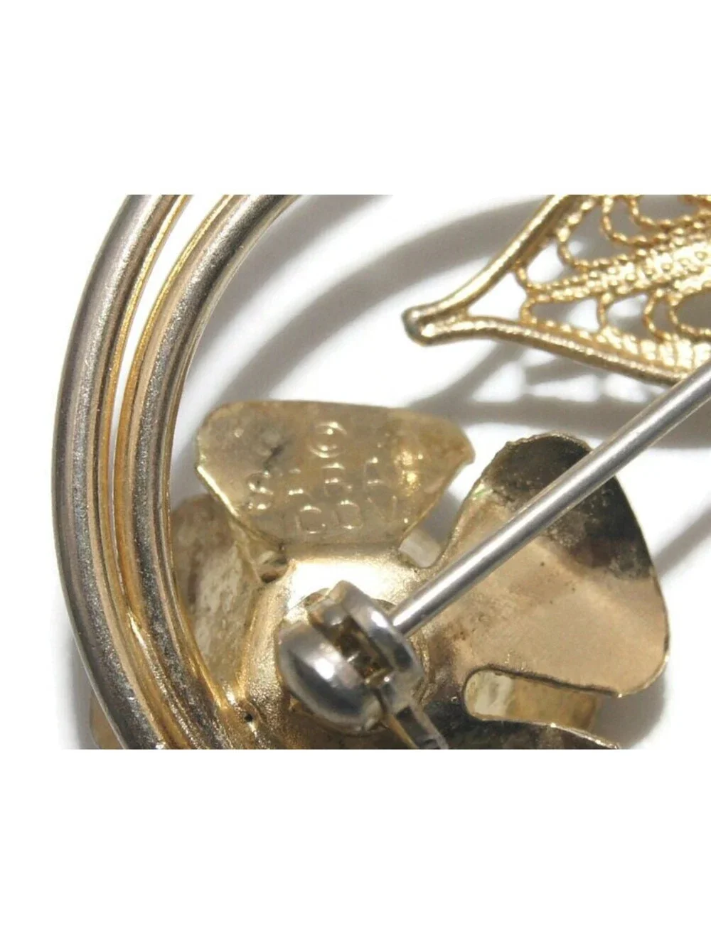 Vintage Sarah Coventry Rose Brooch, 1960s Gold Tone Floral Pin.